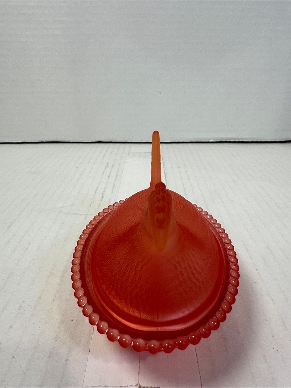 Orange Glass Hen on Nest Decorative Dish